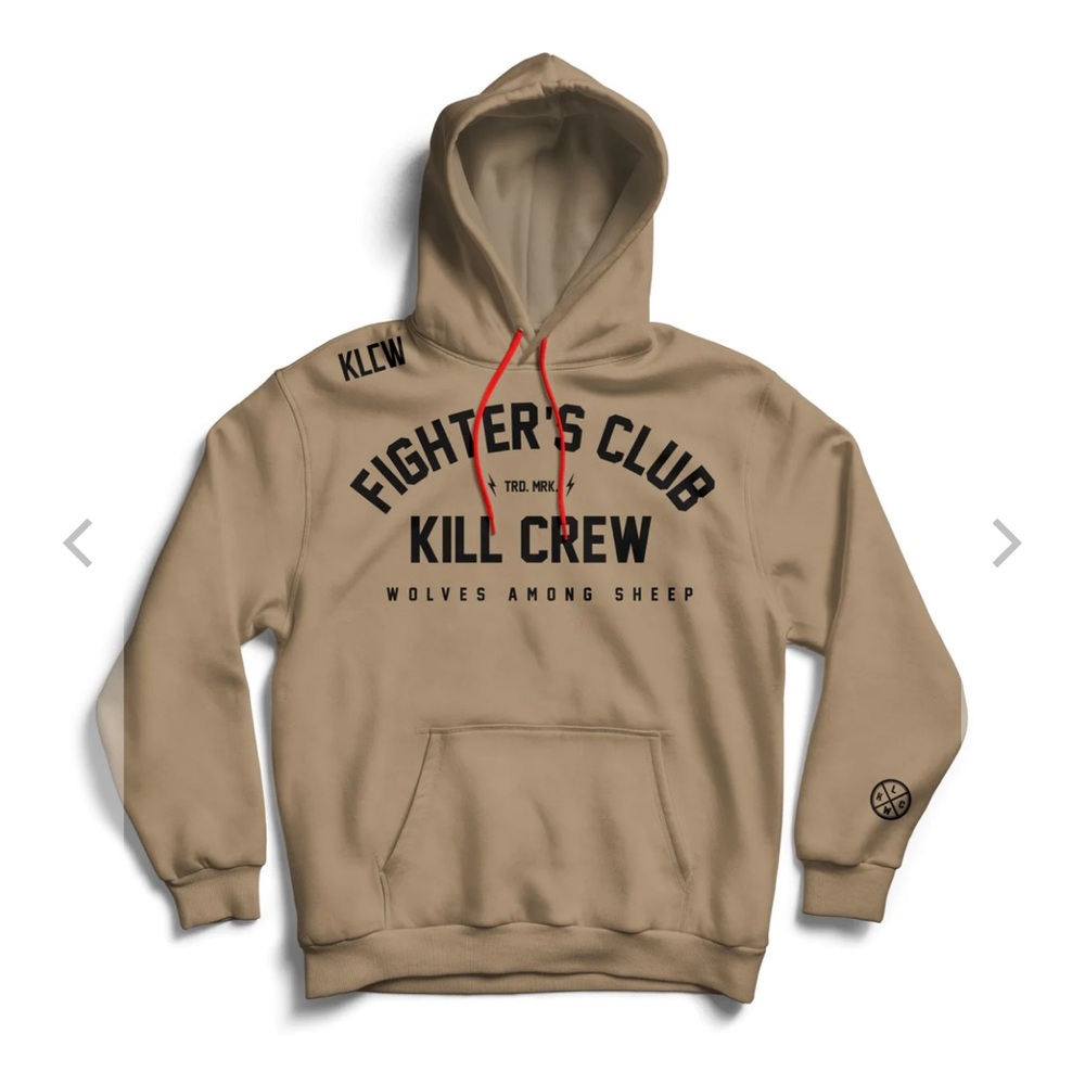 Kill Crew Fighter’s Club Hoodie in Sand - size L